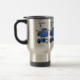 Caneca Térmica Imagem de desenho animado de misturador azul engra