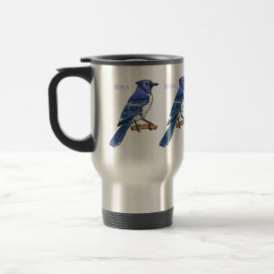Caneca Térmica Imagem de desenho animado de pássaro azul