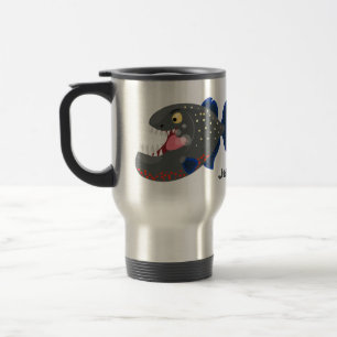 Caneca Térmica Imagem de desenhos animados da piranha