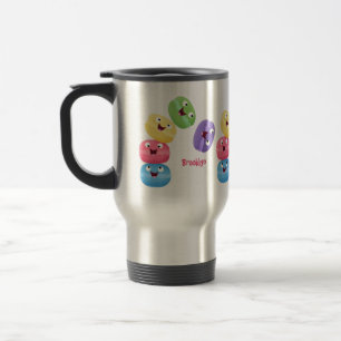 Caneca Térmica Imagem de desenhos animados de macarões engraçad