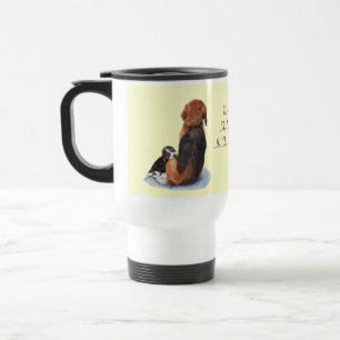 Caneca Térmica imagem do cão de afago da mamã do lebreiro bonit