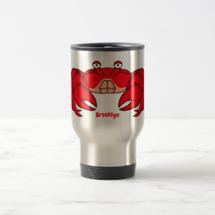 Caneca Térmica Imagem do desenho animado de caranguejo vermelho-b
