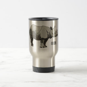 Caneca Térmica Imagem do desenho animado de Javan rhinoceros
