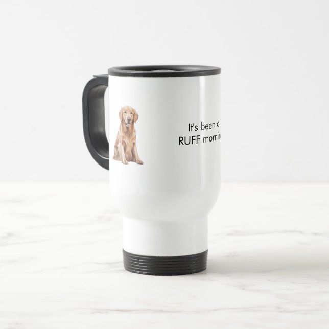 Caneca Térmica Imagem engraçada de cachorro em aquarela  (Frente Esquerda)