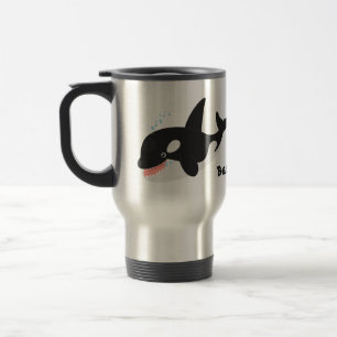 Caneca Térmica Imagem engraçada de desenho animado de orca