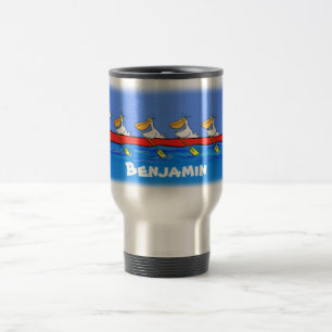 Caneca Térmica Imagem engraçada de desenhos animados pelicanos