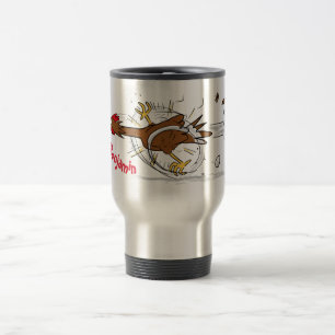 Caneca Térmica Imagem legal de desenho animado de frango engraça