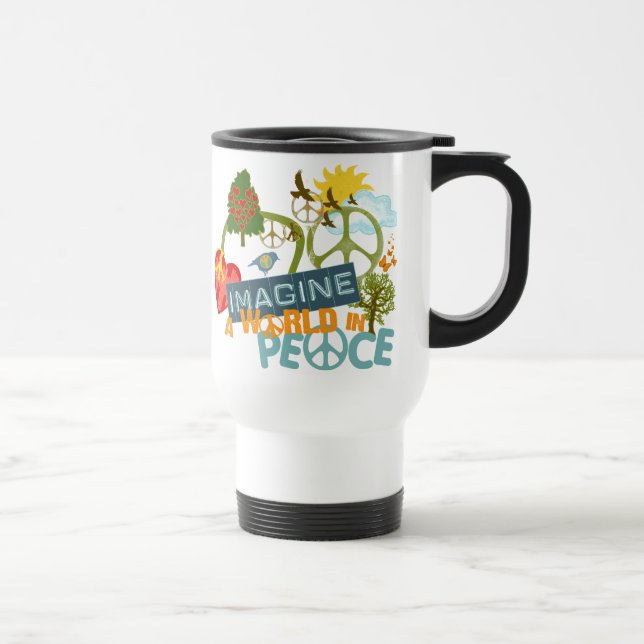 Caneca Térmica Imagine a paz de mundo (Direita)