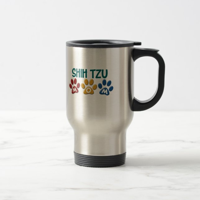 Caneca Térmica Impressão 1 da pata da mamã de SHIH TZU (Direita)