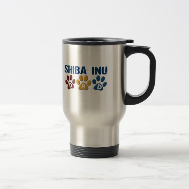 Caneca Térmica Impressão 1 da pata do pai de SHIBA INU (Direita)