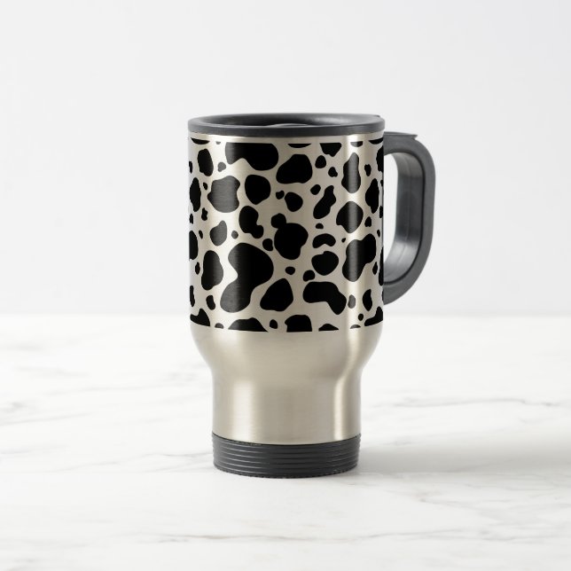 Caneca Térmica Impressão animal preto e branco do teste padrão (Frente Esquerda)