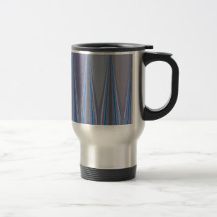 Caneca Térmica Impressão artística de Chevron Azul, Roxo e Cinza