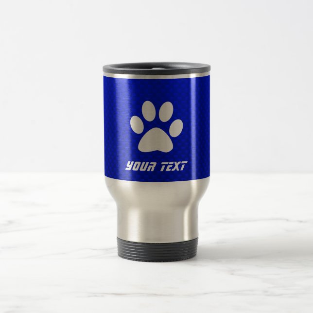 Caneca Térmica Impressão azul da pata (Centro)