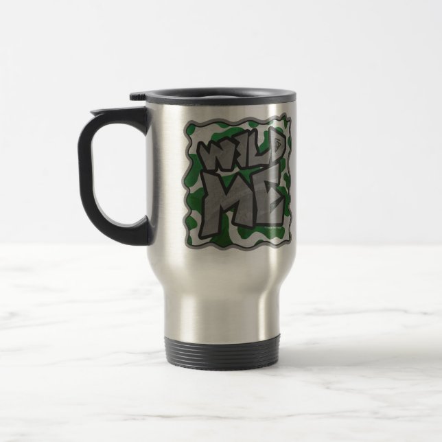 Caneca Térmica Impressão Branco e Verde-Vaca (Esquerda)