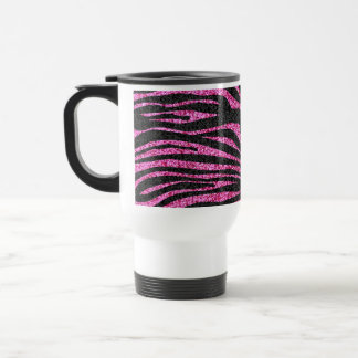 Caneca Térmica Impressão cor-de-rosa e preto da zebra que bling