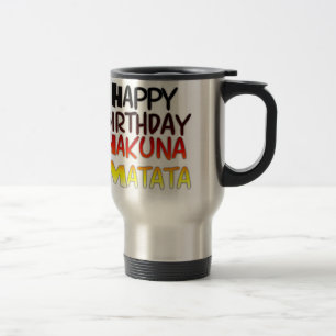 Caneca Térmica Impressão de Arte de Aniversário Alemão Hakuna Mat