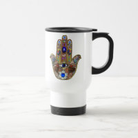 Impressão de Arte Opala Hamsa Judaica Corações Flo