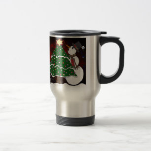 Caneca Térmica Impressão de Arte Surpresa de Boneco de Neve de Ár