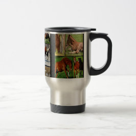 Caneca Térmica Impressão de colagem de cavalos