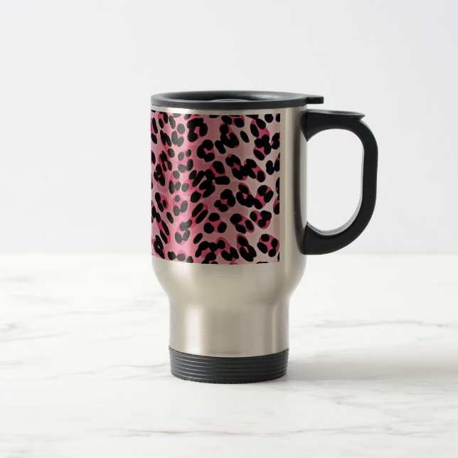 Caneca Térmica Impressão de Guepardo Rosa RAB Rockabilly (Direita)