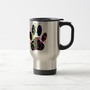 Caneca Térmica Impressão De Pata De Cão Com Confetti E Streamer