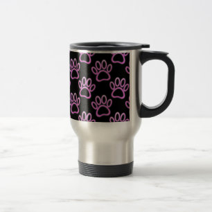 Caneca Térmica Impressão de Paw Neon Dog Rosa