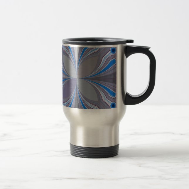 Caneca Térmica Impressão de Textura de Bolinhas de Cinza Azul (Direita)