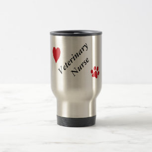 Caneca Térmica Impressão e coração Enfermeira-Vermelhos