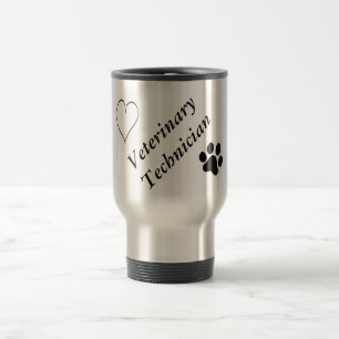 Caneca Térmica Impressão e coração Técnico-Pretos veterinári
