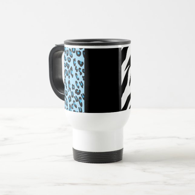 Caneca Térmica Impressão Leopardo, Impressão Zebra, Impressão Ani (Frente Esquerda)