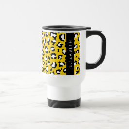 Caneca Térmica Impressão Leopardo, Manchas, Leopardo Amarelo, Seu
