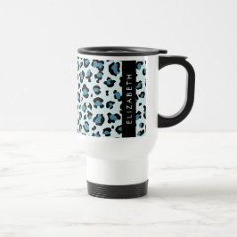 Caneca Térmica Impressão Leopardo, Manchas, Leopardo Azul, Seu No