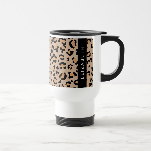 Caneca Térmica Impressão Leopardo, Manchas, Leopardo Marrom, Seu  (Direita)