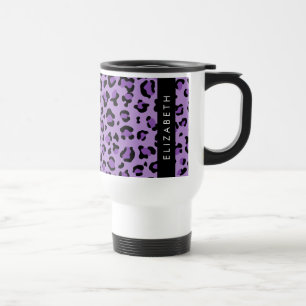 Caneca Térmica Impressão Leopardo, Manchas, Leopardo Roxo, Seu No