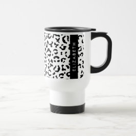 Caneca Térmica Impressão Leopardo, Manchas, Preto E Branco, Seu N
