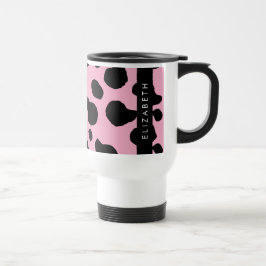 Caneca Térmica Impressão, Pontos De Vaca, Vaca Rosa, Seu Nome