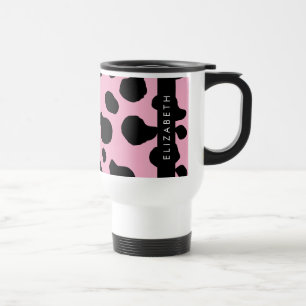 Caneca Térmica Impressão, Pontos De Vaca, Vaca Rosa, Seu Nome