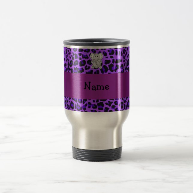 Caneca Térmica Impressão roxo personalizado do leopardo do (Centro)