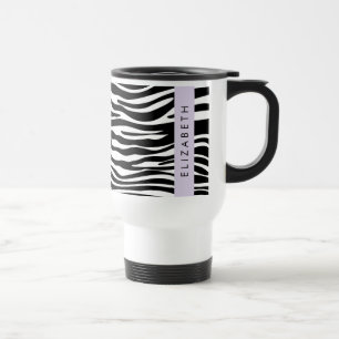 Caneca Térmica Impressão Zebra, Stripes, Preto E Branco, Seu Nome