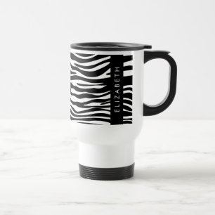 Caneca Térmica Impressão Zebra, Stripes, Preto E Branco, Seu Nome