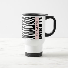Caneca Térmica Impressão Zebra, Stripes, Preto E Branco, Seu Nome