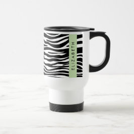 Caneca Térmica Impressão Zebra, Stripes, Preto E Branco, Seu Nome