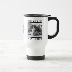 Caneca Térmica Impressões de Patinhas da Melhor Mãe de Gato do Mu