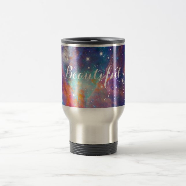 Caneca Térmica Incrível nebulosa Orion brilhando estrelas "Bonita (Centro)