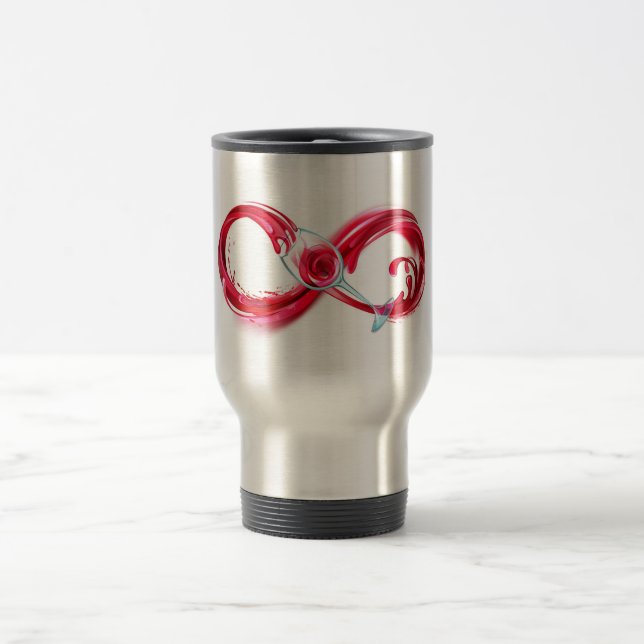Caneca Térmica Infinidade com vinho tinto (Centro)