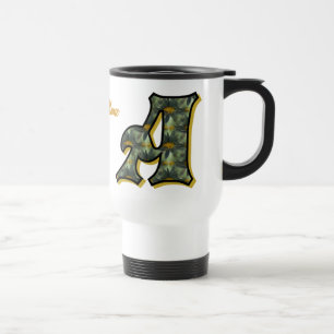 Caneca Térmica Inicial de Monograma de Margarida Personalizado A
