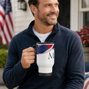 Caneca Térmica Inicial Monogramada com Bandeira Americana Patriót