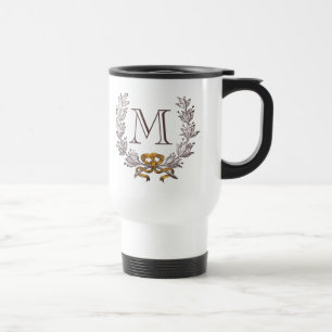 Caneca Térmica Inicial personalizada grinalda do monograma do