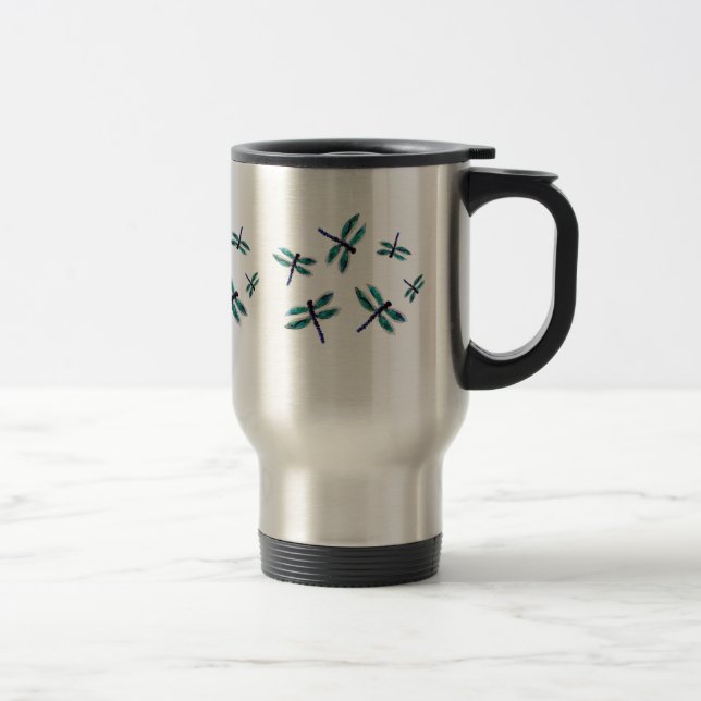 Caneca Térmica Insetos Insetos Emerald, Dragão Voador Turquesa (Direita)