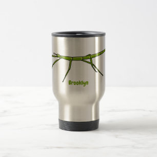 Caneca Térmica Insetos verdes e bonitos com desenhos animados ros
